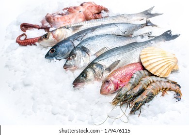 Seafood On Ice At The Fish Market