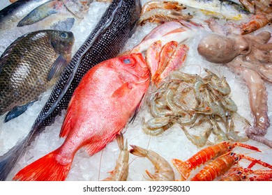 Seafood On Ice At The Fish Market