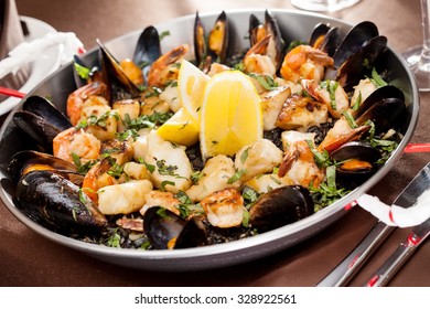 Seafood Paella In The Fry Pan