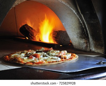 Seafood Pizza Stone Oven Fire 