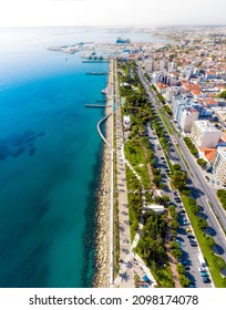 Seafront promenade and park in Limassol, Cyprus