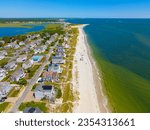 Seagull Beach aerial view in summer in West Yarmouth, Cape Cod, Massachusetts MA, USA. 