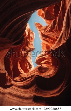 Seahorse formation in the sandstones of Antelope Canyon, Arizona, USA. Travel and adventure concept. Outdoor National Park.