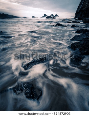 Similar – Beautiful scenery of the coast in the ocean at night