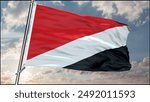 Sealand Principality of flag background realistic waving in the wind 8K