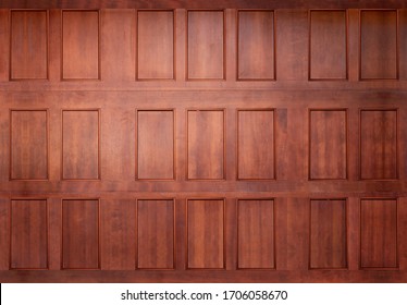 Sealed Deep Brown Stained Wood Garage Car Door