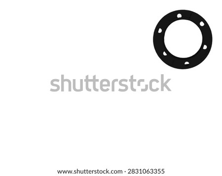 a sealing component installed between two flanged joint surfaces on a pipe, valve, or pump on a white background 