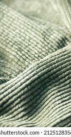 Seam In Green Corduroy Fabric