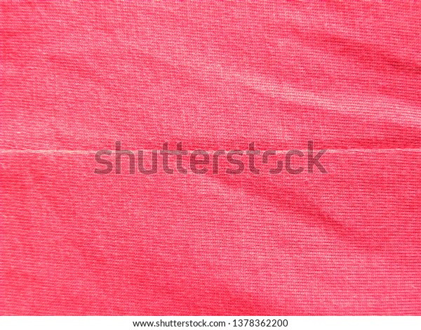 Seam on red cotton
fabric