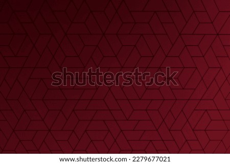 Seamless abstract geometric pattern background. Fusion of lines, irregular geometric shapes. Intense and vibrant red monochrome texture in gradient with black stroke. ceramic smooth surface details. 