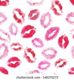 seamless background with kisses