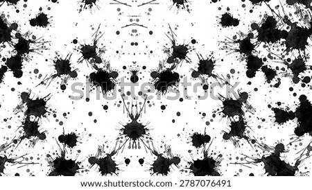 Seamless Black Ink Splatter Pattern Background with Abstract Monochrome Grunge Design