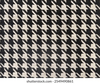 Seamless black and white houndstooth pattern. Hounds tooth texture background illustration.