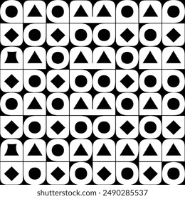 Seamless black and White pattern set