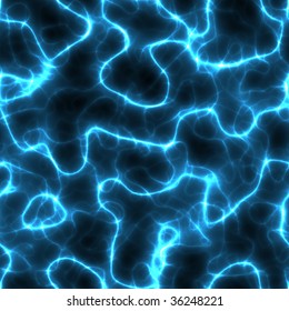 Seamless Blue Electric Lightning Storm Texture