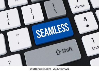 Seamless button on computer keyboard. Concept of smooth integration, efficient workflow and user experience.