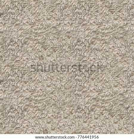 Seamless Carpet Texture with Long Nap. Fabric Material with a Long Pile Beige Color. Repeating Pattern of Tissue Structure