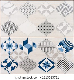 Seamless ceramic tile with colorful patchwork. Vintage multicolor pattern in turkish style. Endless pattern can be used for ceramic tile, wallpaper, linoleum, textile, web page background.