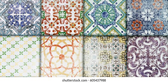Seamless ceramic tiles wall and floor decoration patterns. Can be used for wallpaper, pattern fills, web page background,surface textures.