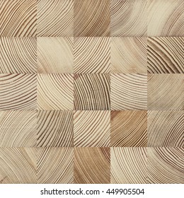 Seamless End Grain Wood Texture. Cross Cut Lumber Blocks.