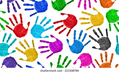 Similar Images, Stock Photos & Vectors of Multiple Painted Handprints ...