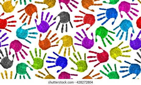 3,260 Child handprint background Stock Photos, Images & Photography ...