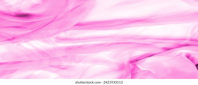 シームレスな万華鏡、ピンクのシルク。鮮やかな色で人々の中から際立ち、光を反射するこの熱いピンクのクレープ・デ・シネは、楽しい洗練されたきらめく波紋で際立ちます。の写真素材