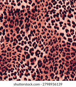 Seamless leopard fur pattern designed for sublimation printing, featuring realistic animal spots and textile texture, ideal for sportswear, fashion fabrics, apparel graphics, and surface design.