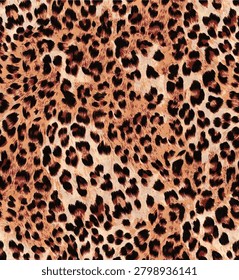Seamless leopard fur pattern designed for sublimation printing, featuring realistic animal spots and textile texture, ideal for sportswear, fashion fabrics, apparel graphics, and surface design.