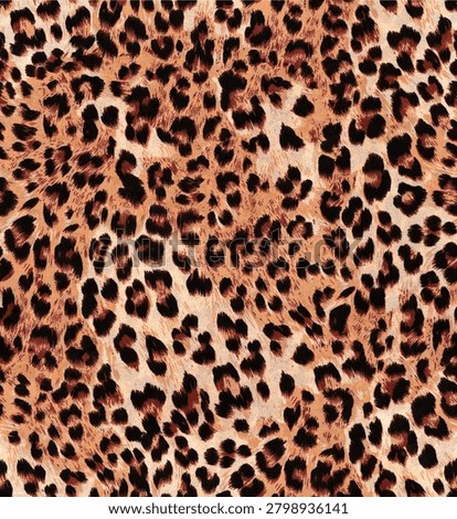 Seamless leopard fur pattern designed for sublimation printing, featuring realistic animal spots and textile texture, ideal for sportswear, fashion fabrics, apparel graphics, and surface design.
