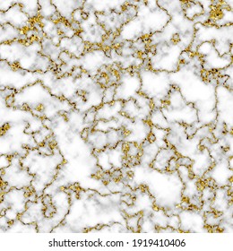 Seamless marble pattern white and gold texture background. Abstract background pattern with high resolution.