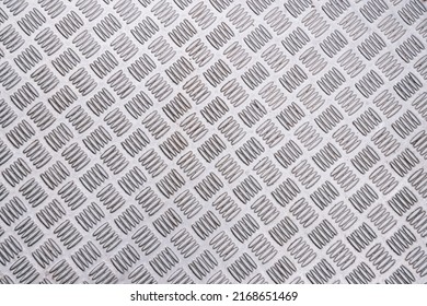 Seamless Metal Floor Plate With Diamond Pattern, Anti Slip Stainless Steel Sheet And Plate, Ribbed Metal Sheet, Silver Metal Grip Texture, Aluminum Notched Sheet               