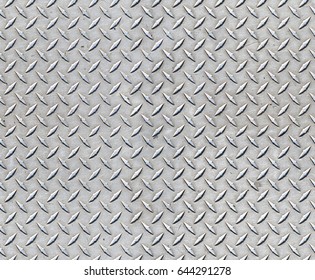 Seamless metal floor plate with diamond pattern.