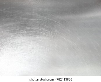 Seamless Metal Texture. Stainless Steel Table Top For Background. Silver Surface For Design Backdrop. With Free Space For Text