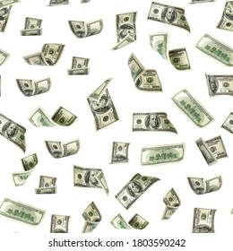 Seamless money pattern. Dollar bill. Washington American cash. Usd money isolated on white background. - Shutterstock ID 1803590242