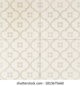 Seamless Moorish Soft White Tile Texture With A Floral Arabesque Pattern