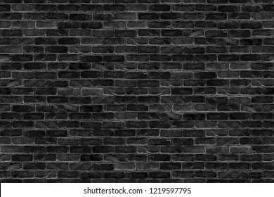 Seamless Old Dark Black Brick Wall Infinity Texture Design Pattern Background