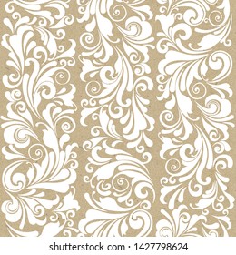 Seamless ornate baroque beige, old fashioned, color pattern
