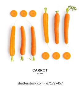 Seamless pattern with carrot. Vegetables abstract background. Carrot on the white background.
