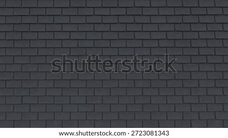 Seamless pattern of dark gray rectangular roof shingles providin