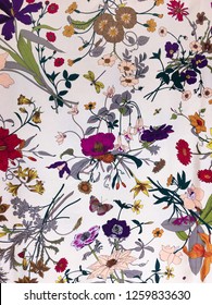 Seamless pattern with flowers.,butterfly, dragonfly fabric textures


