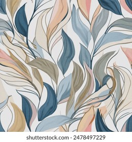 Seamless Pattern Flowing Abstract Lines Like AI-generated image ...