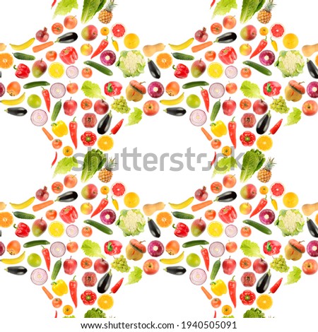 Similar – Image, Stock Photo Fruit frame on white background