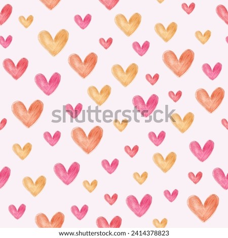 seamless pattern of multi-colored hearts