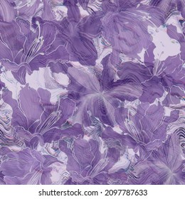 seamless pattern purple delicate flowers very peri