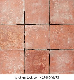 Seamless Red Reclaimed Quarry Tile Texture For Outdoor Flooring