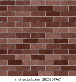 Seamless stack bond brick wall texture with vertical aligned joints. Muted red brown and rose tan bricks with dark charcoal grout lines and grainy rough surface. Modern minimal tileable brick pattern for interior feature wall, loft, cafe, office and architectural backdrop.