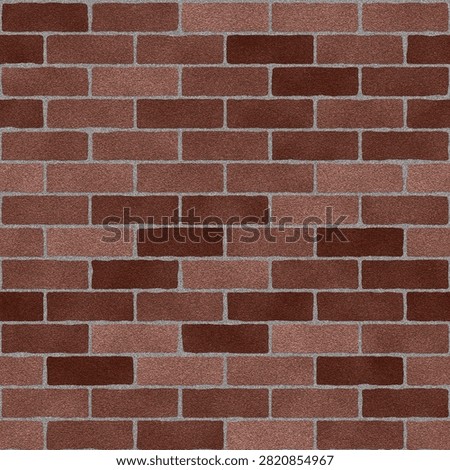 Seamless stack bond brick wall texture with vertical aligned joints. Muted red brown and rose tan bricks with dark charcoal grout lines and grainy rough surface. Modern minimal tileable brick pattern for interior feature wall, loft, cafe, office and architectural backdrop.