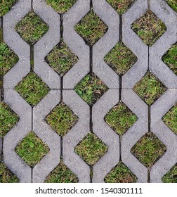 Seamless texture of grass eco pavement