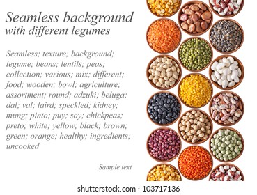 Seamless texture with legumes on white background - Shutterstock ID 103717136